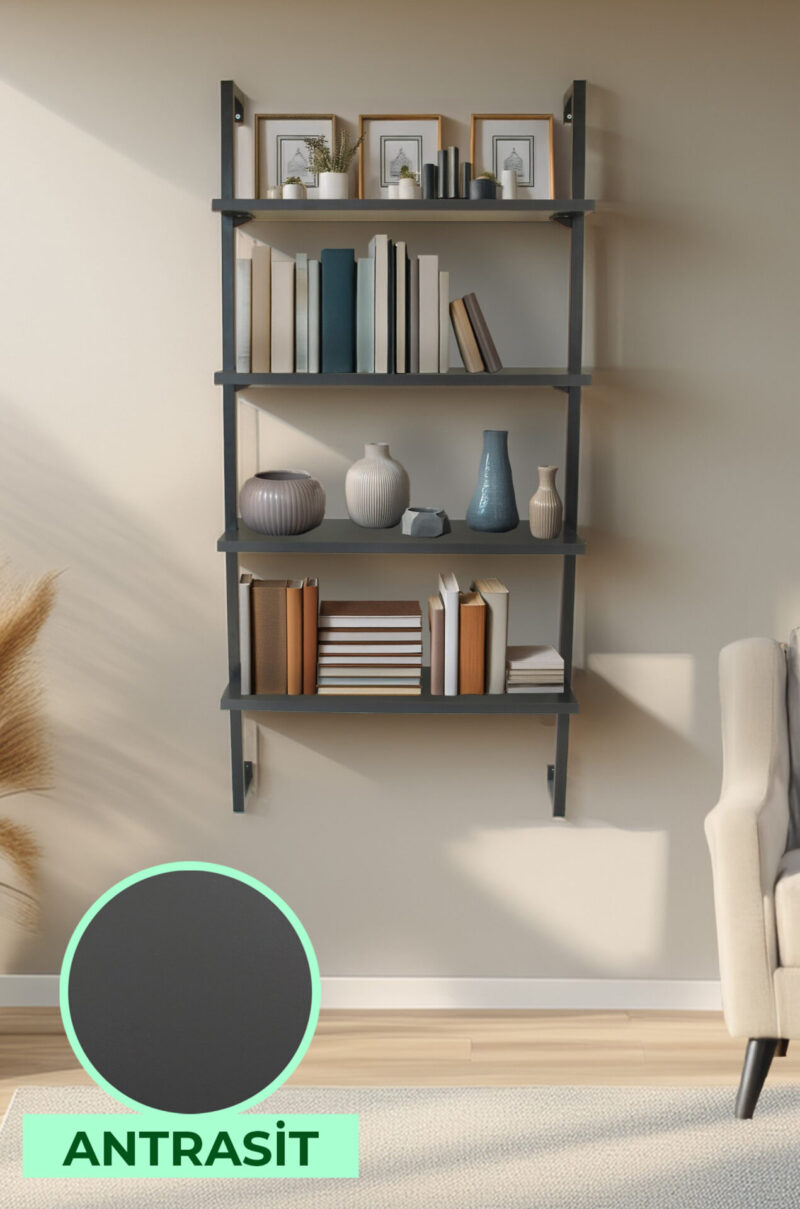 Dörtlü Raflı Kitaplık-4 Raflı