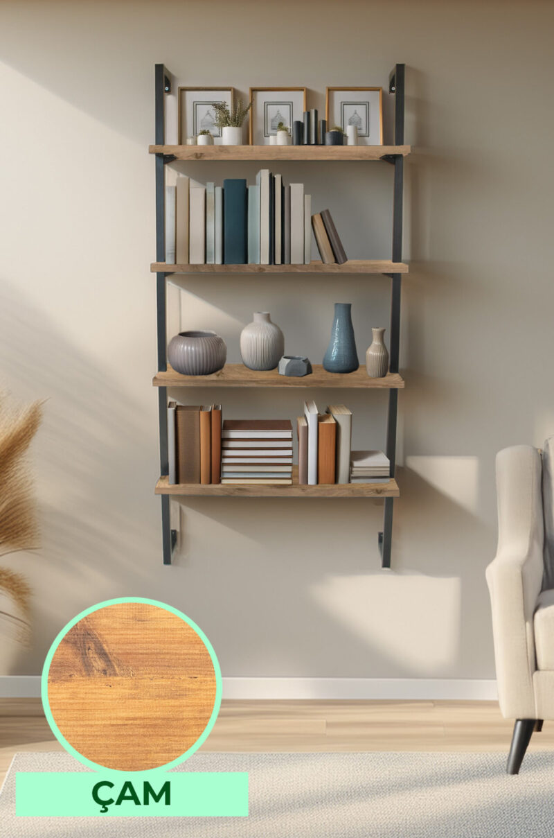 Dörtlü Raflı Kitaplık-4 Raflı