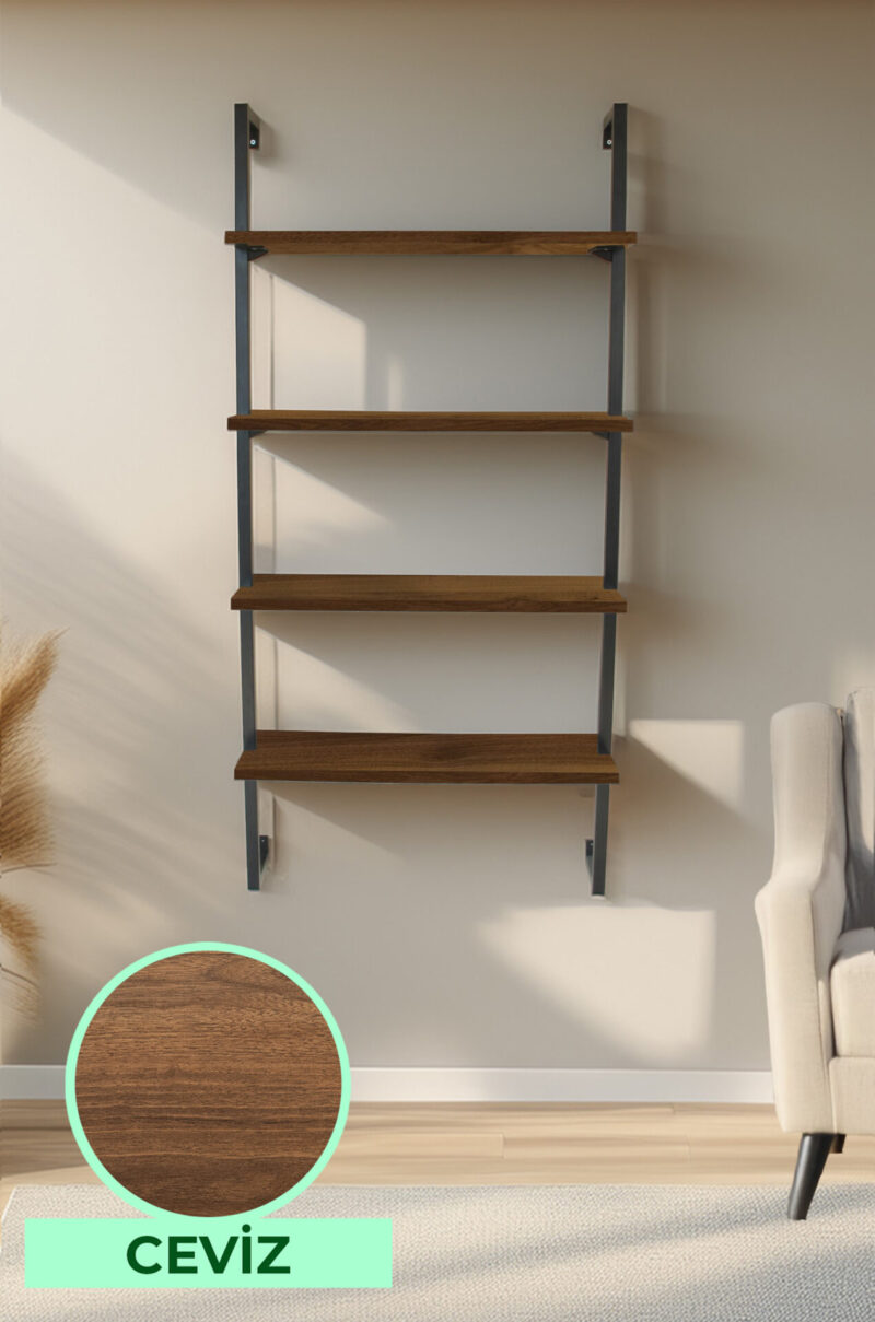 Dörtlü Raflı Kitaplık-4 Raflı