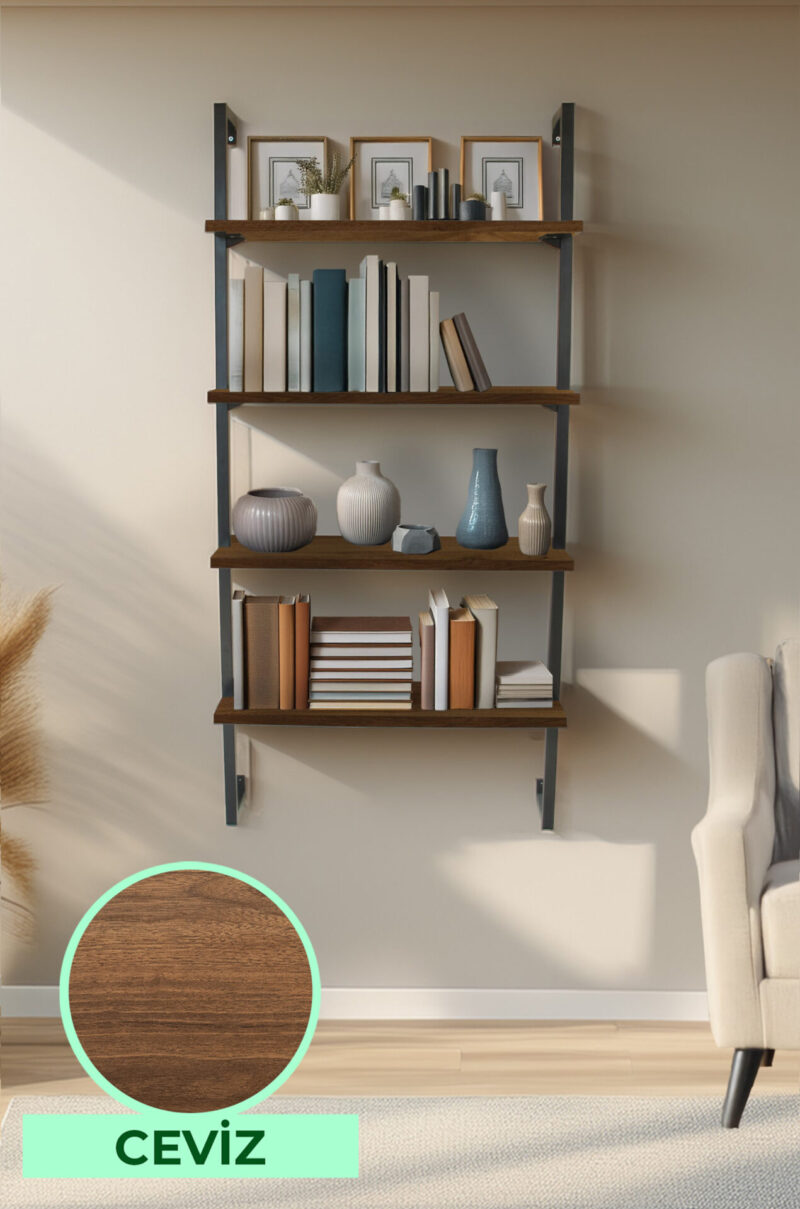 Dörtlü Raflı Kitaplık-4 Raflı