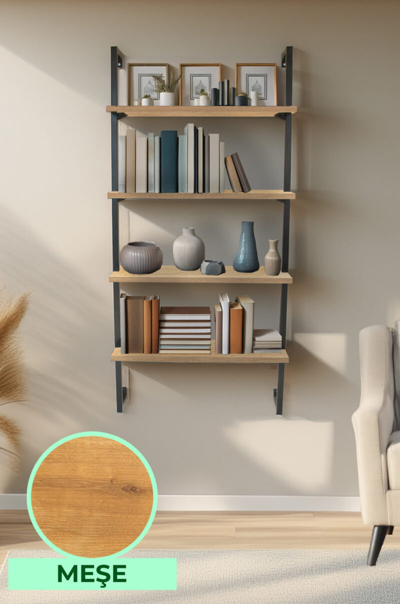 Dörtlü Raflı Kitaplık-4 Raflı